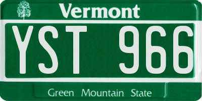 VT license plate YST966