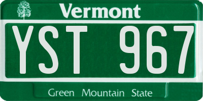 VT license plate YST967