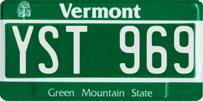 VT license plate YST969