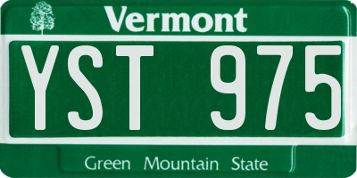 VT license plate YST975