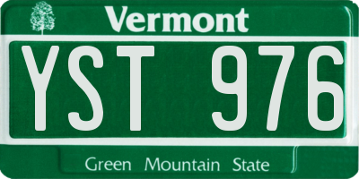 VT license plate YST976