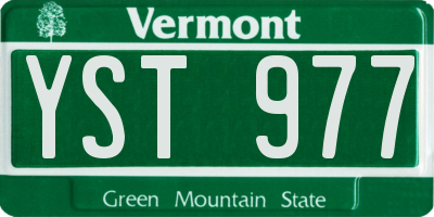 VT license plate YST977