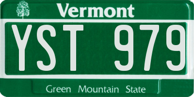 VT license plate YST979