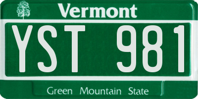 VT license plate YST981