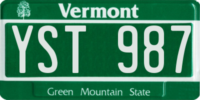 VT license plate YST987