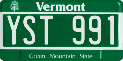 VT license plate YST991