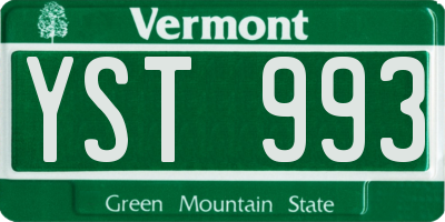 VT license plate YST993