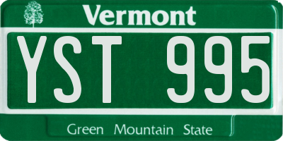VT license plate YST995