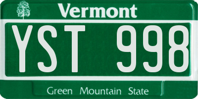 VT license plate YST998