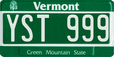 VT license plate YST999