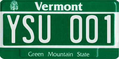 VT license plate YSU001