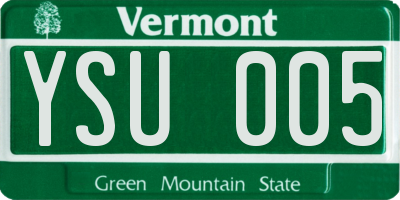 VT license plate YSU005