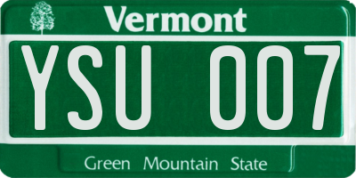 VT license plate YSU007