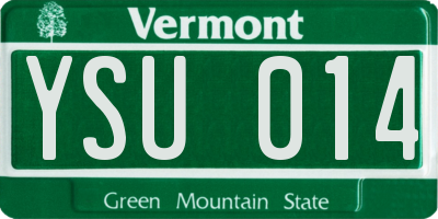 VT license plate YSU014