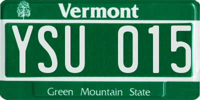 VT license plate YSU015