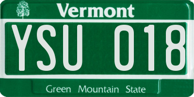 VT license plate YSU018