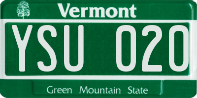 VT license plate YSU020