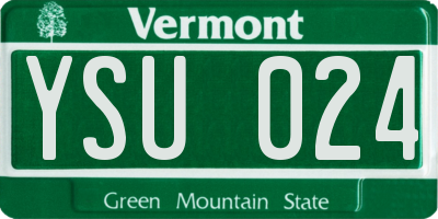 VT license plate YSU024