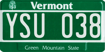 VT license plate YSU038