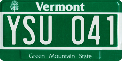 VT license plate YSU041