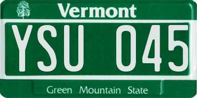 VT license plate YSU045