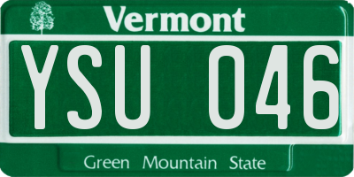 VT license plate YSU046