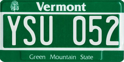 VT license plate YSU052
