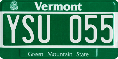 VT license plate YSU055