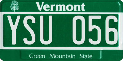 VT license plate YSU056