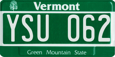 VT license plate YSU062