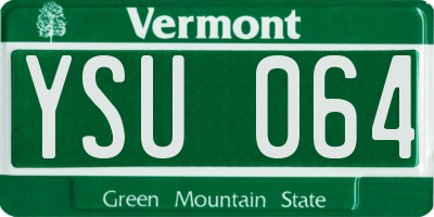 VT license plate YSU064
