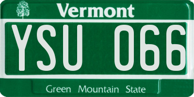 VT license plate YSU066