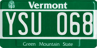 VT license plate YSU068