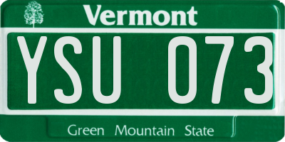 VT license plate YSU073