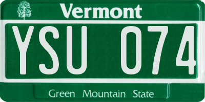 VT license plate YSU074