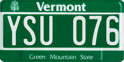 VT license plate YSU076