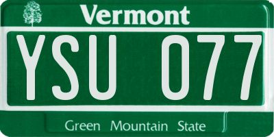 VT license plate YSU077