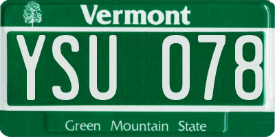VT license plate YSU078
