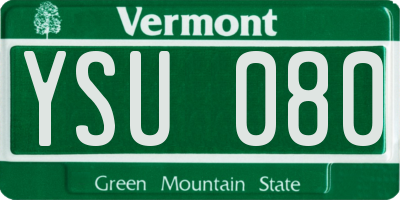 VT license plate YSU080