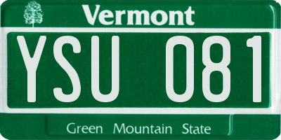 VT license plate YSU081