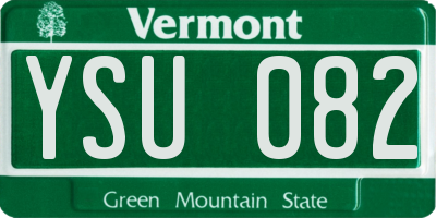 VT license plate YSU082