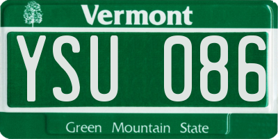 VT license plate YSU086