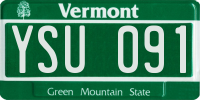 VT license plate YSU091