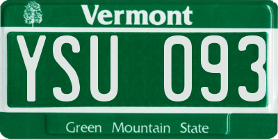 VT license plate YSU093