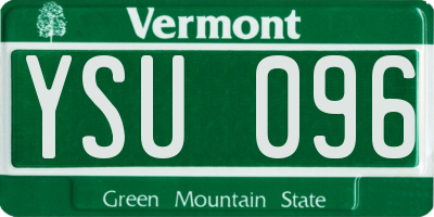 VT license plate YSU096