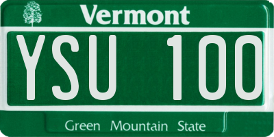 VT license plate YSU100
