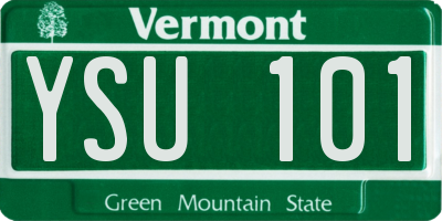 VT license plate YSU101