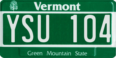 VT license plate YSU104