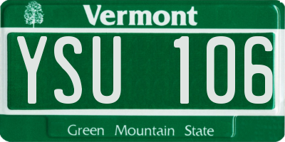 VT license plate YSU106