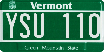 VT license plate YSU110
